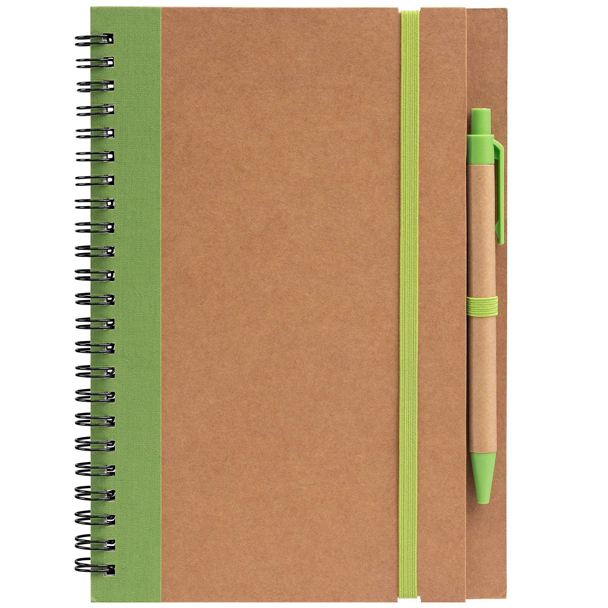 Kraft Hard Cover Spiral Notebook with Pen 20