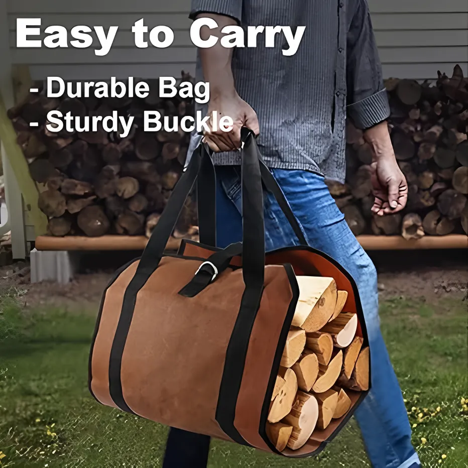 Waterproof Canvas Firewood Carrier Bag 3