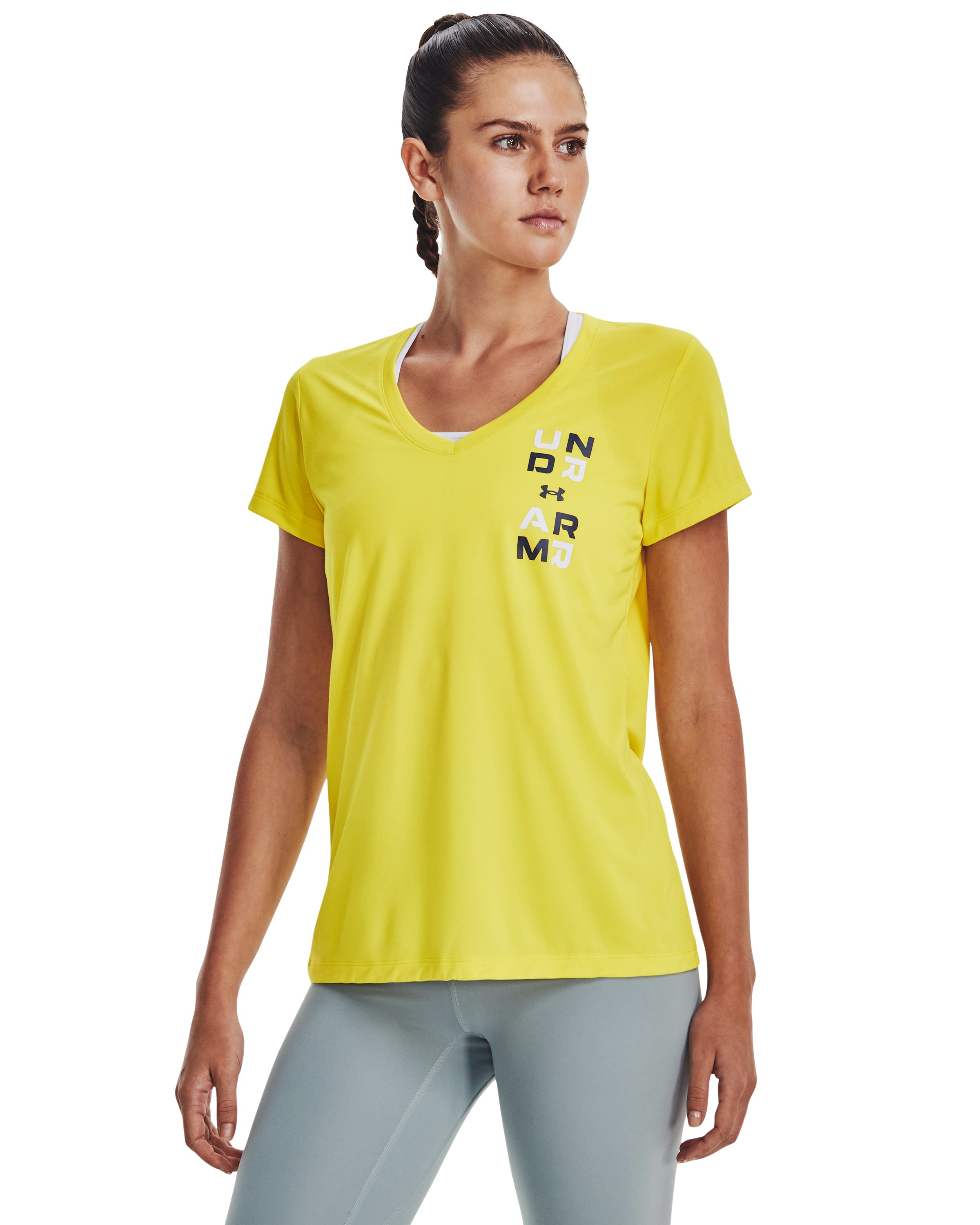 Women's UA Tech Graphic V-Neck Short Sleeve  1