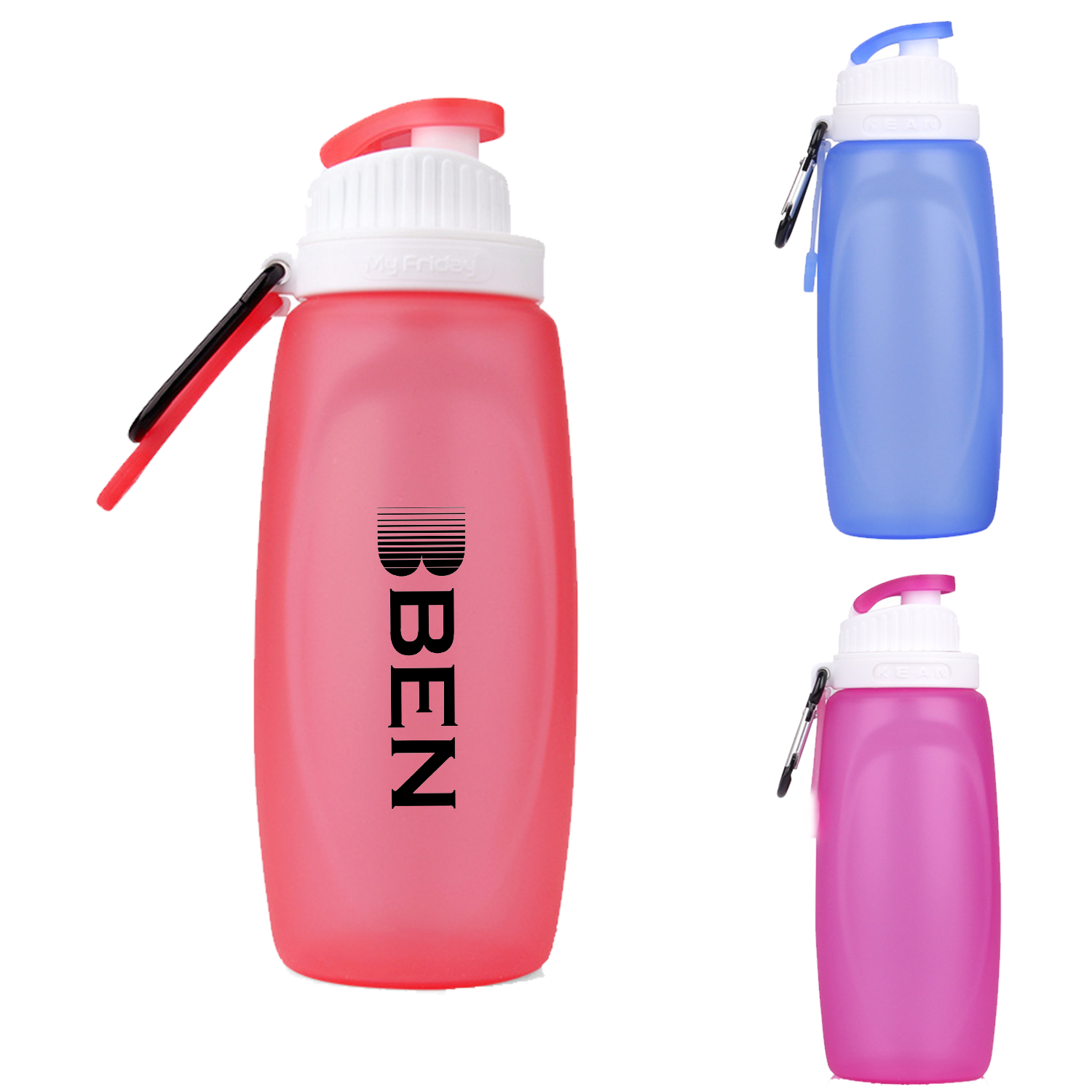 Portable silicone collapsible sports water bottle 10