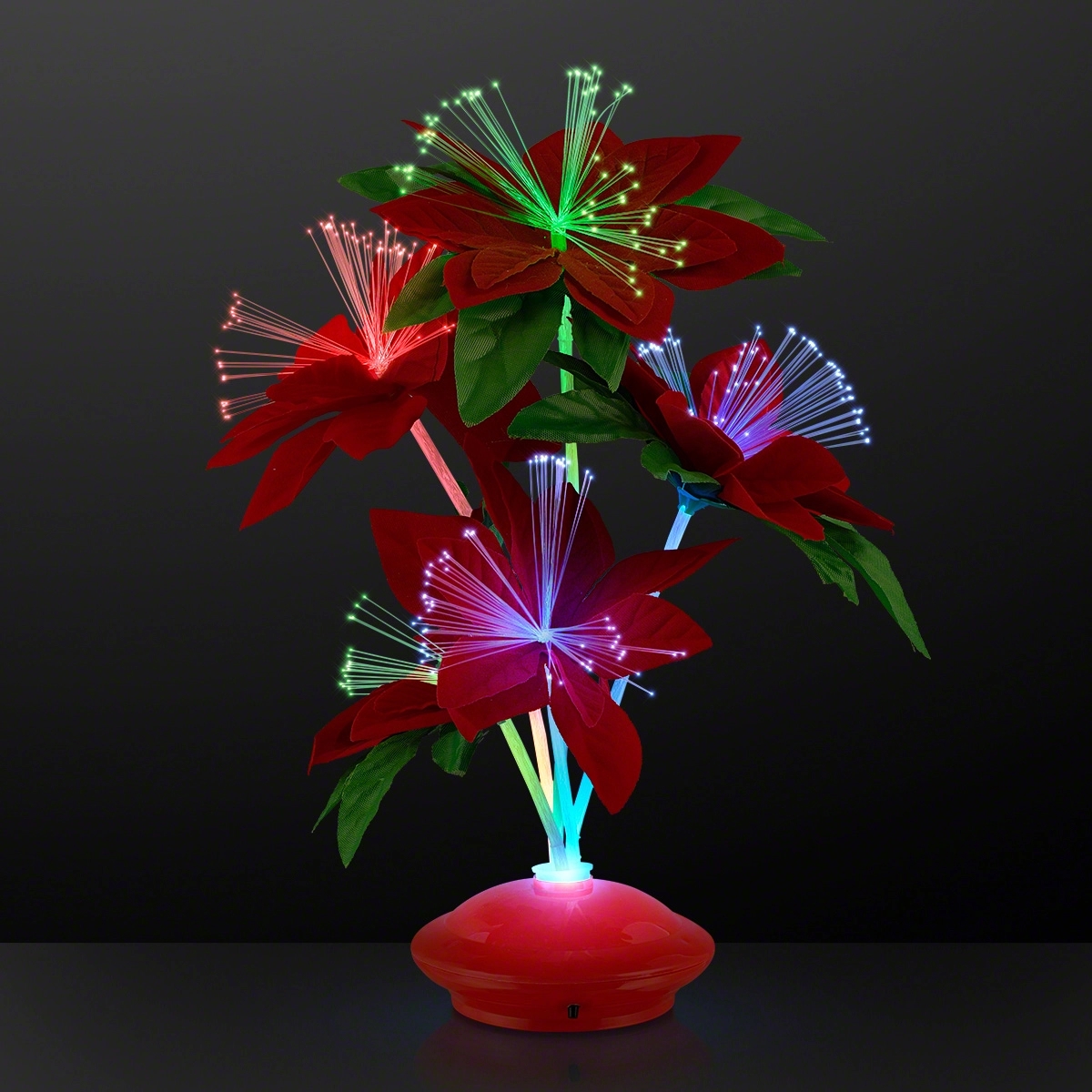 Red Christmas Flowers Light Up Centerpiece 3