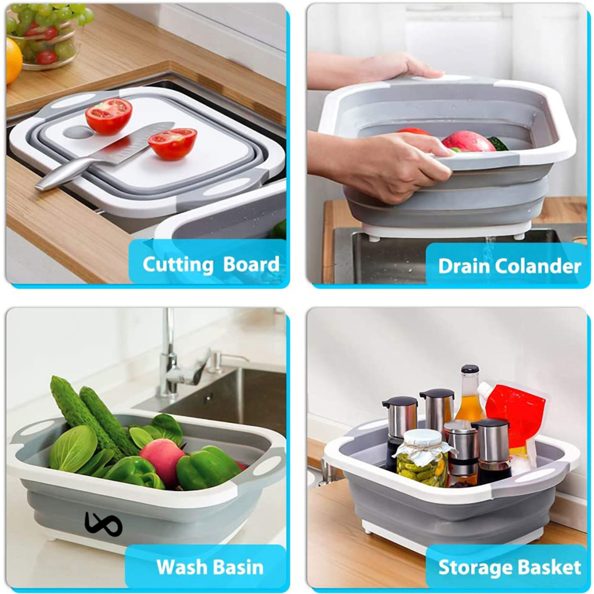 3-in-1 Collapsible Cutting Board Set 4