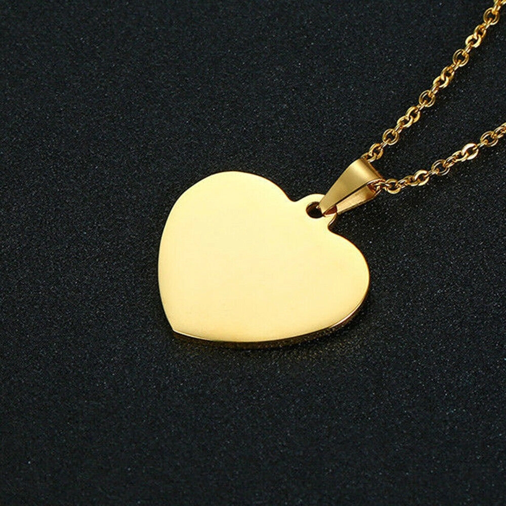 Personalized Engraved Stainless Steel Necklace - Heart 6