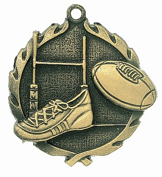 Rugby Wreath Medal, 1 3/4" 2