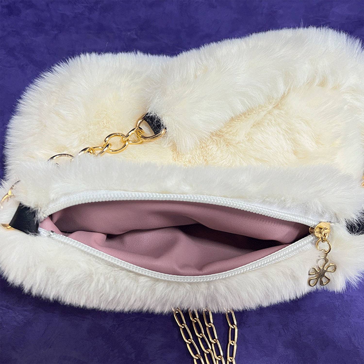 Plush imitation rabbit fur shoulder bag 5