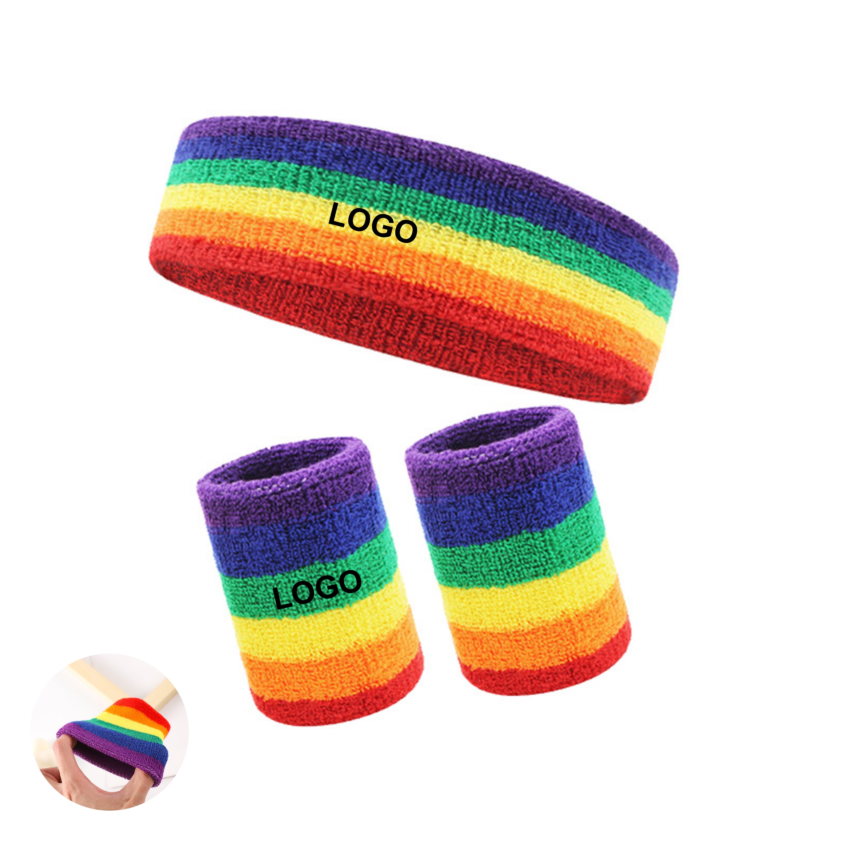 Rainbow Wristband & Headband Set (direct import) 2