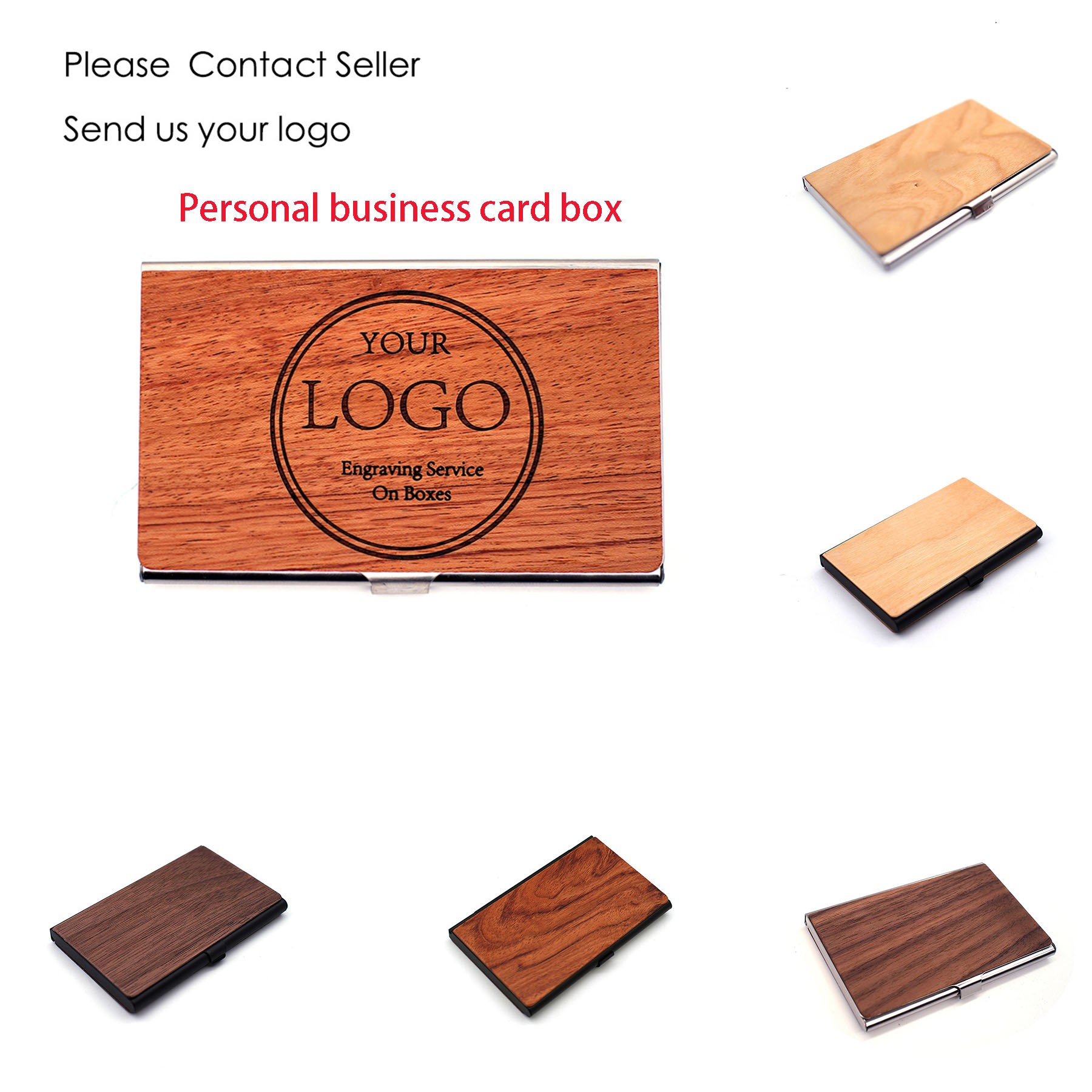 Black Walnut Card Business Card Box