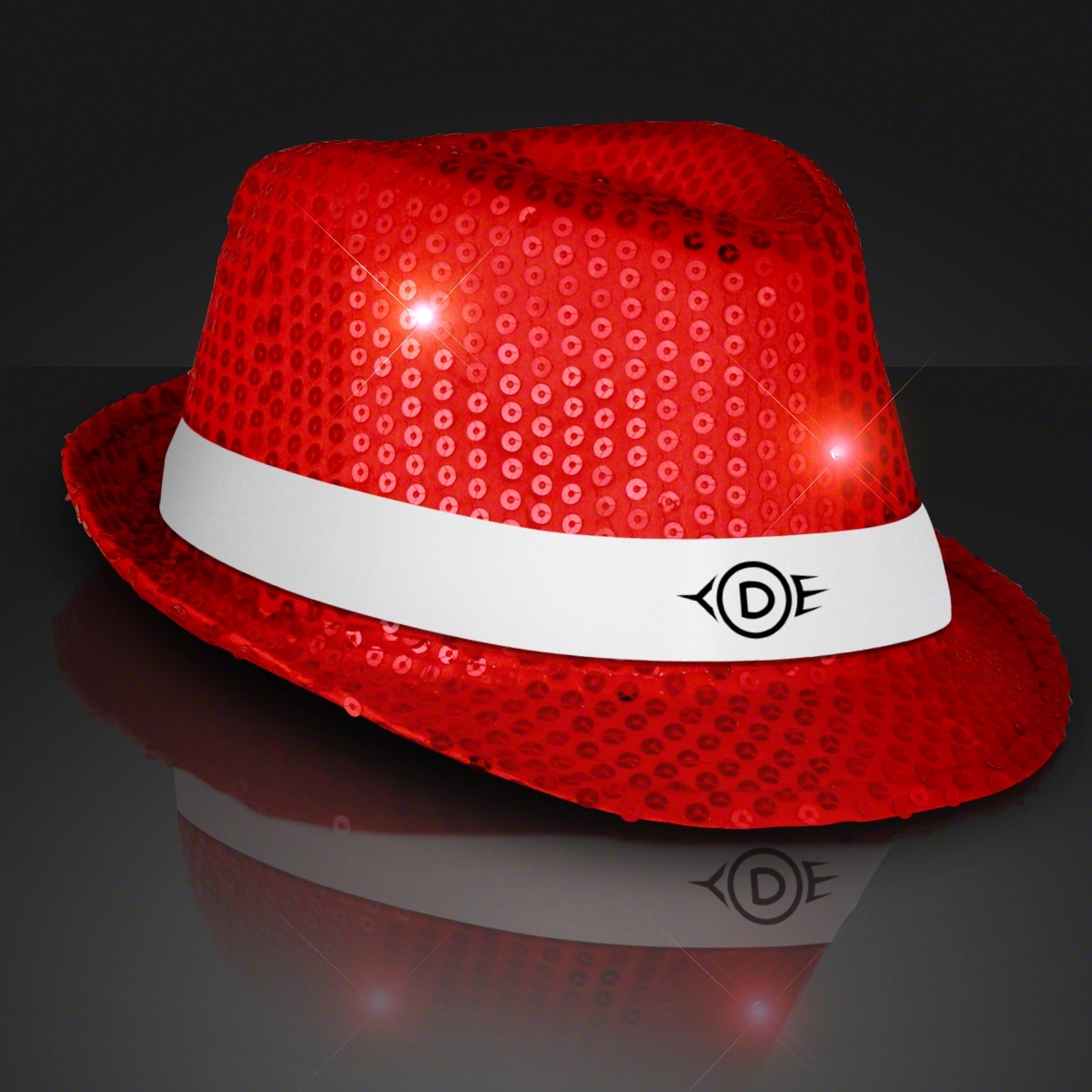Shiny Single Colored Fedora Hats with Flashing Lights 7