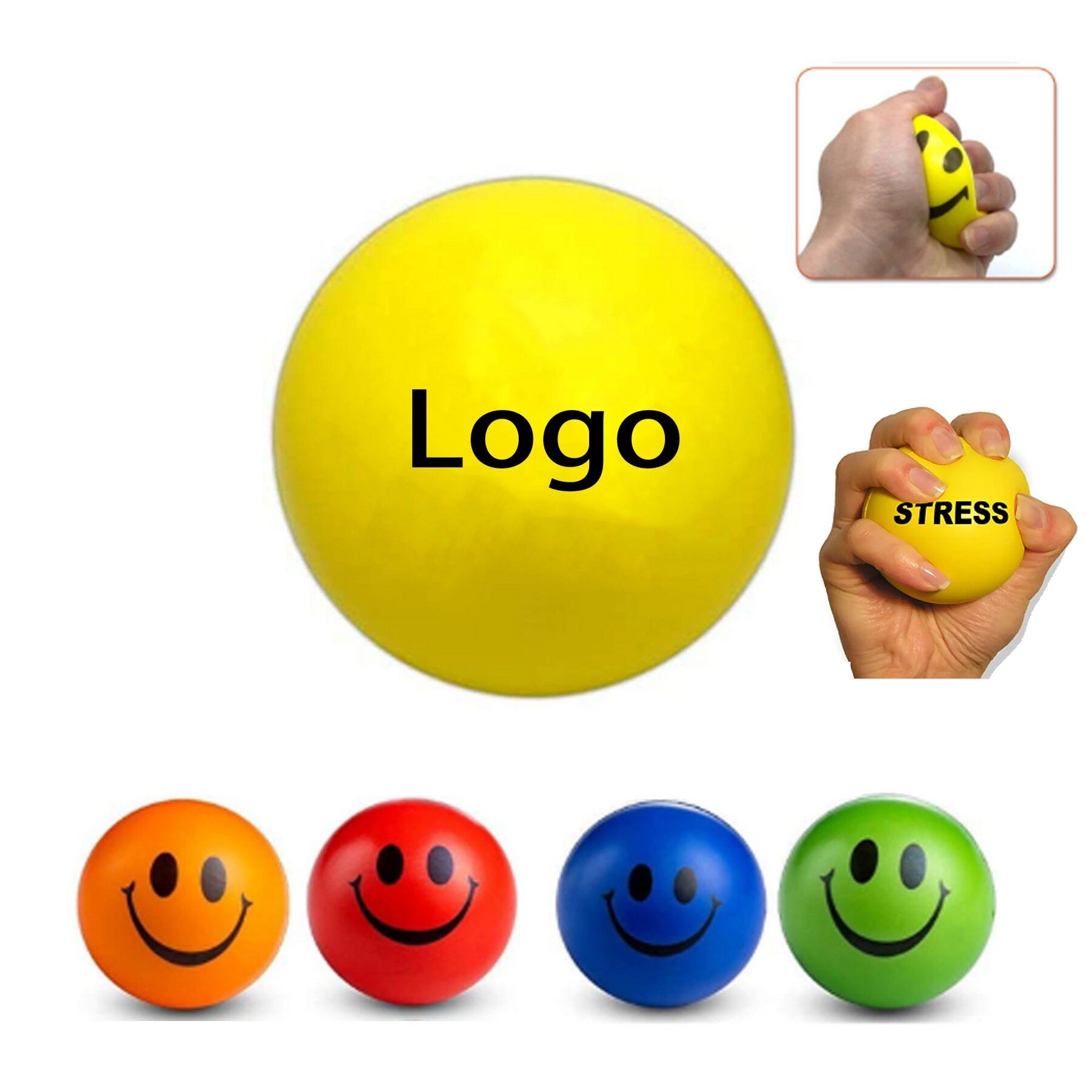 2.5" Pu Smile Stress Ball 2