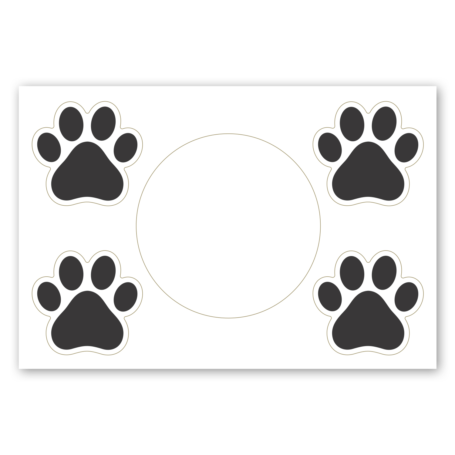 2 in1 Circle Car Magnet with 4 Paw Prints 2