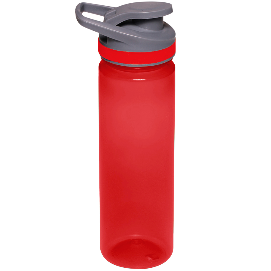 Plastic Sports Water Bottle with Flip Lid - Carry Handle, 22 5