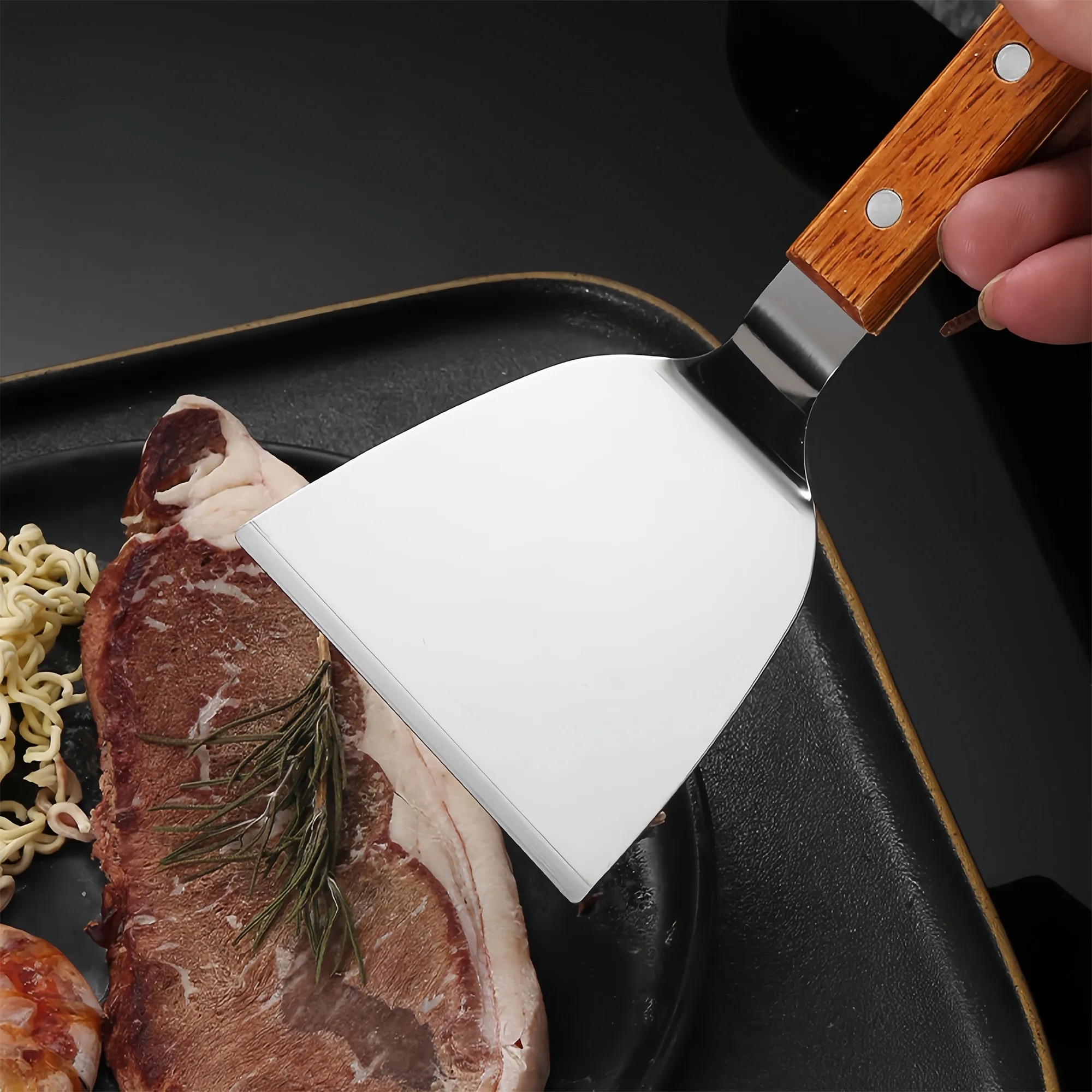 Stainless Steel Cooking Spatula Wood Handle 4