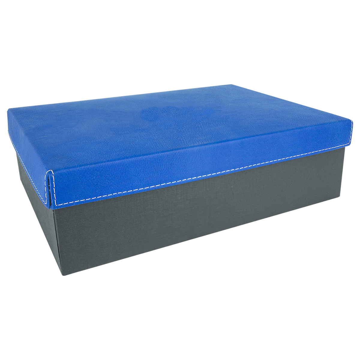 11 3/4" x 7 3/4" Blue/Silver Leatherette Gift Box 2