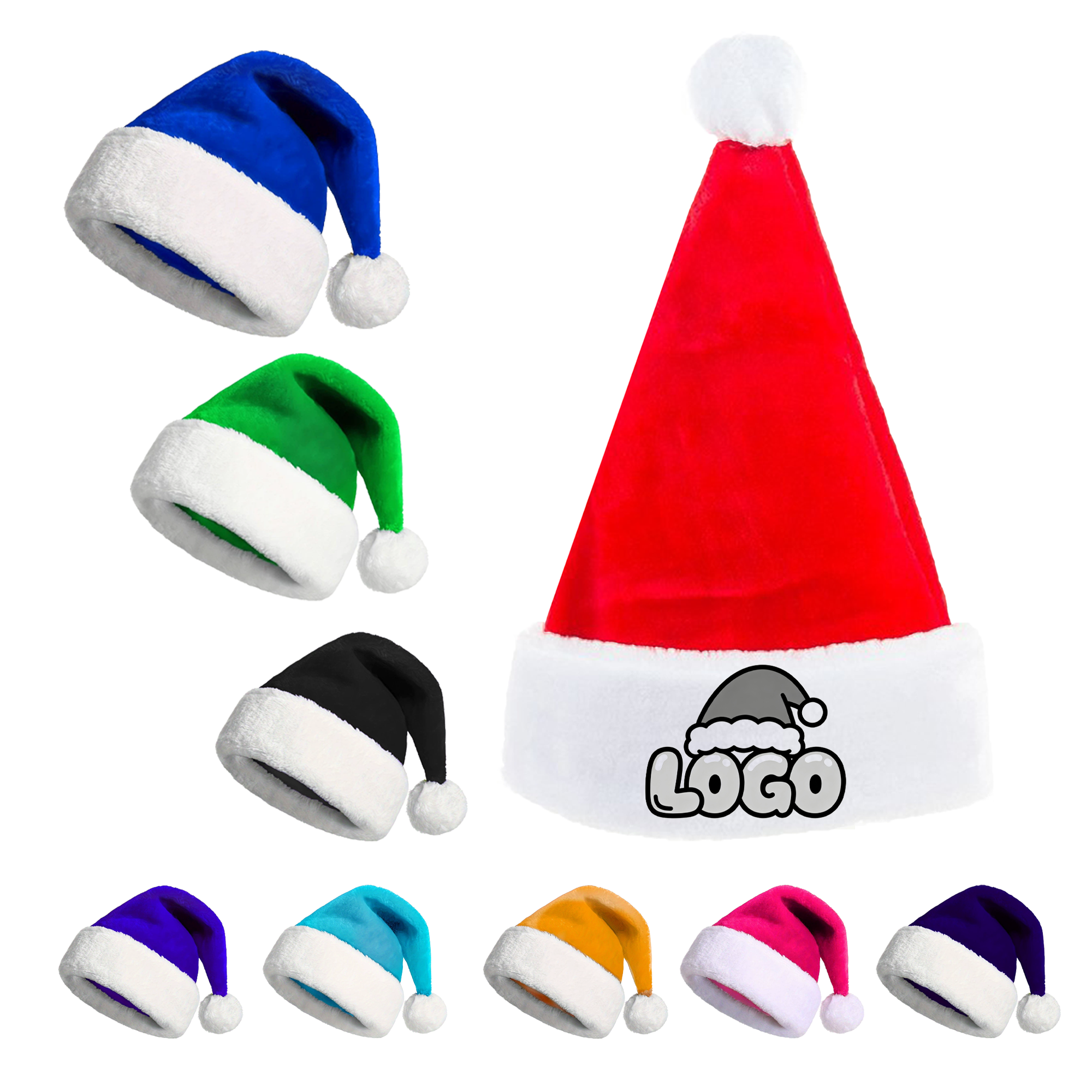 Thickened Short Plush Santa Christmas Hat 4