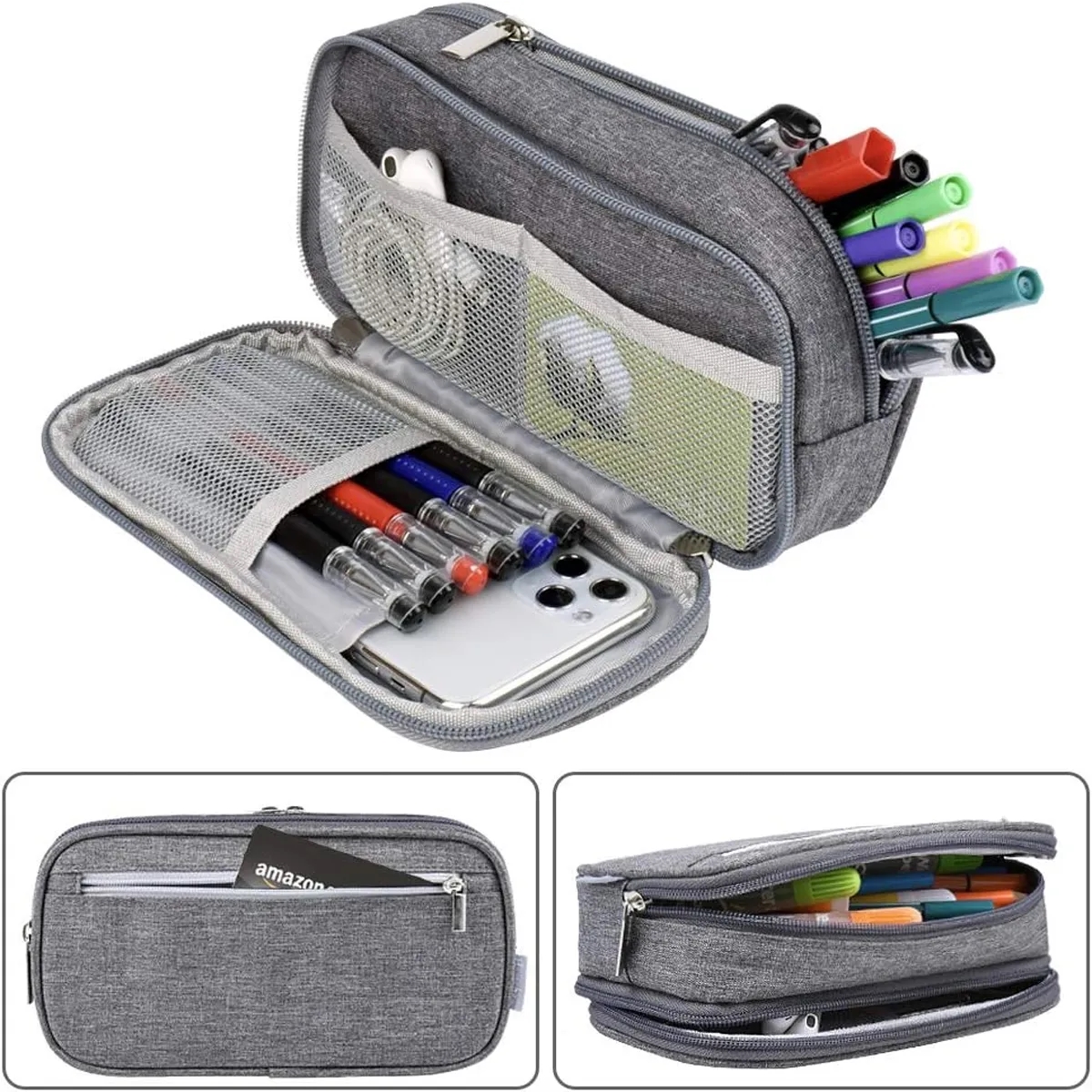 Custom Big Capacity Three-Tier Stationery Pencil Bag 3