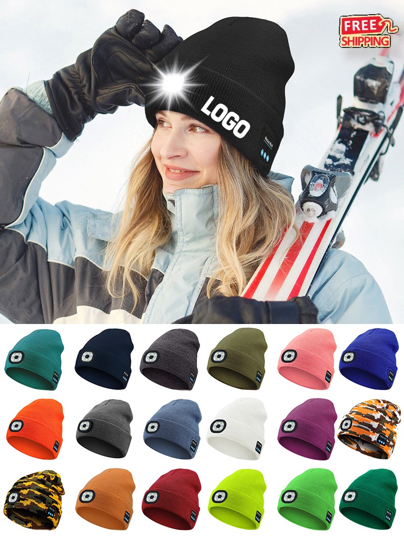 Bluetooth Beanie with LED Lights and Speakers - Rechargeable Unisex Winter Tech Hat 9