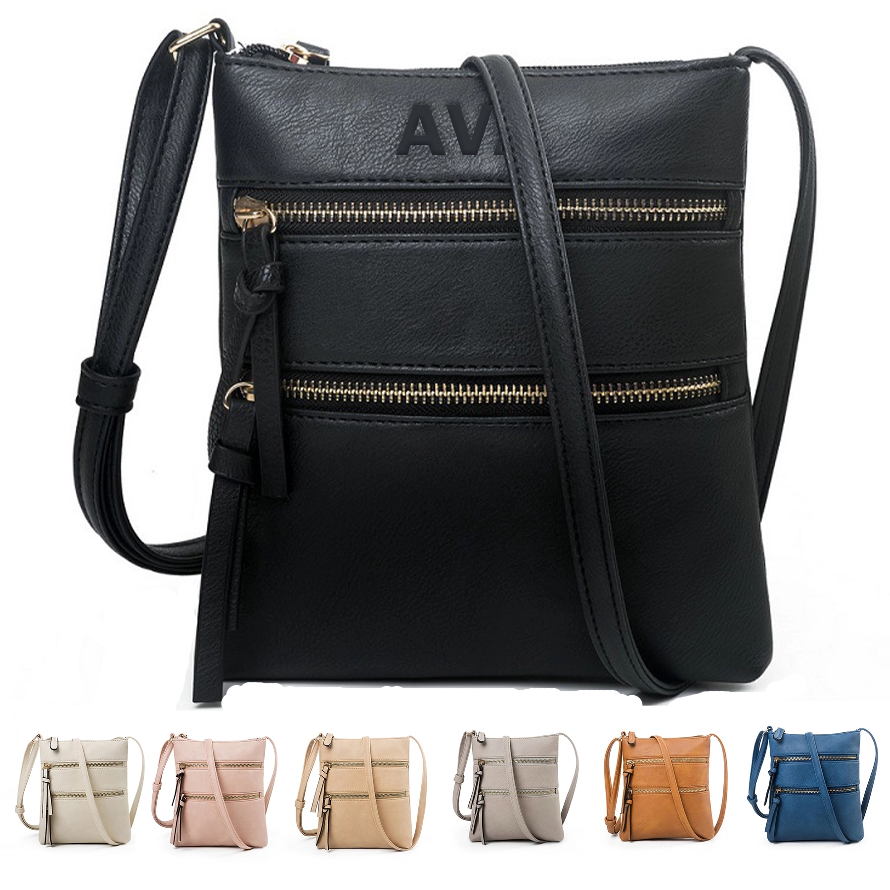 Women'S Casual Multifunctional Dual Zipper Shoulder Bag 5