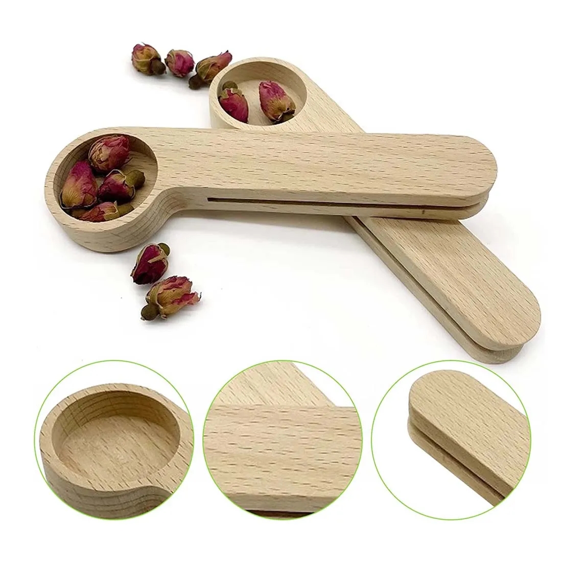 Wooden Coffee Scoop With Bag Clip 3