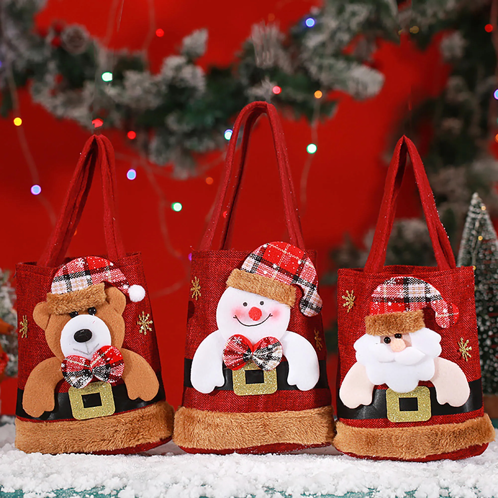 Christmas Handheld Gift Bag With Logo For Surprise, Holidays 3
