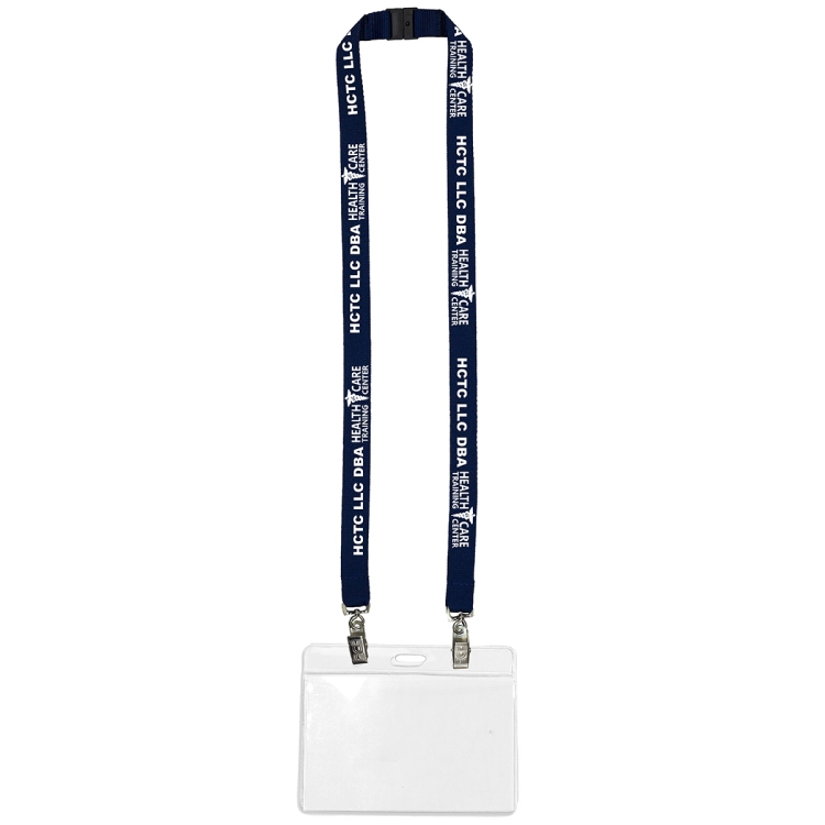 "RICARDO" 3/4" Dual Attachment Polyester Silkscreen Lanyard with FREE Breakaway Safety Release 10