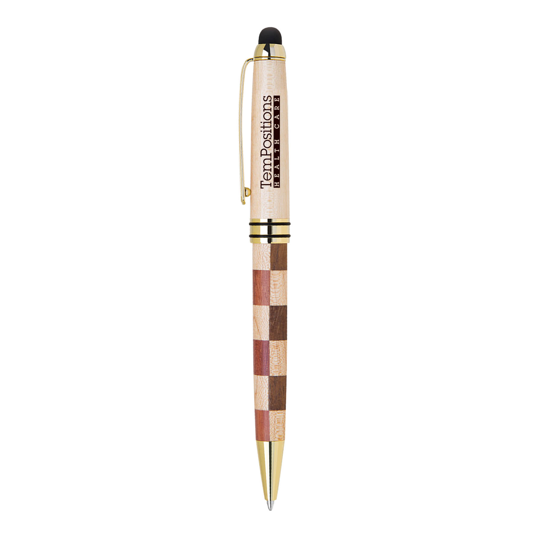 ECO-Friendly Mable/Checkered Design wooden stylus and ballpoint pen 3