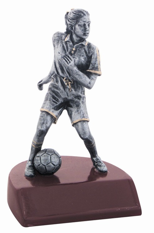 Soccer Female Antique Silver Sport Figure Award 2