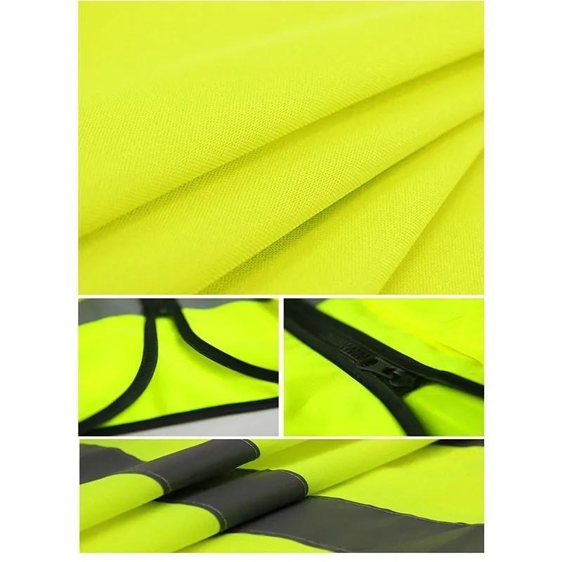 High  Reflective Visibility Vest with Pockets and Zipper 4