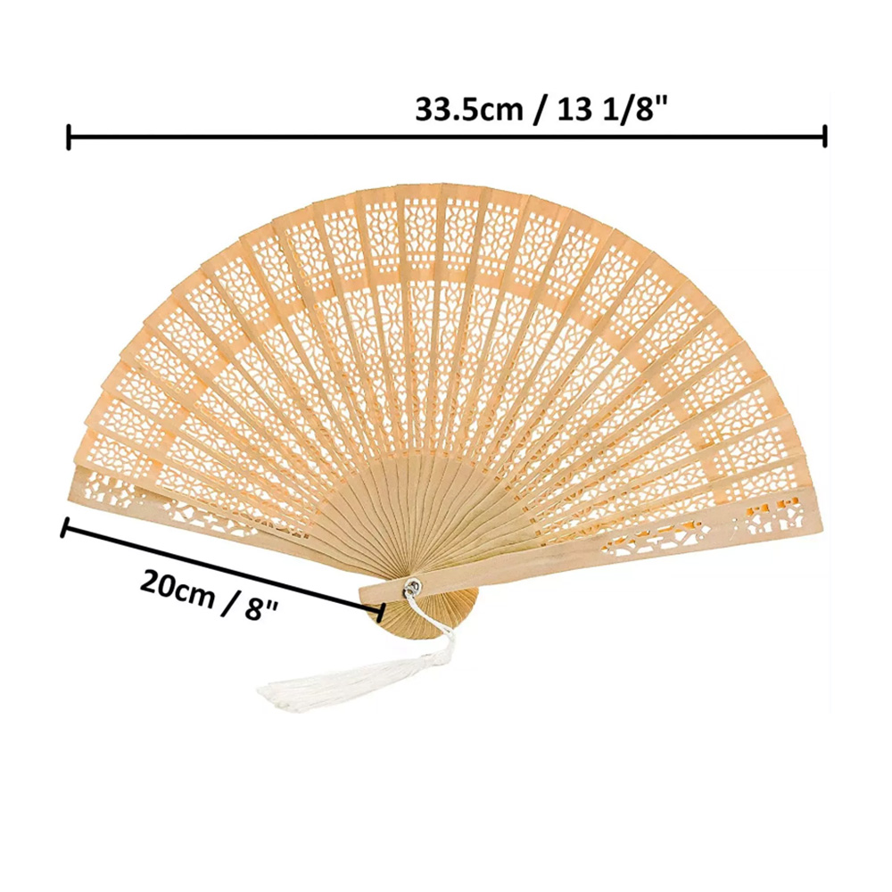 8" Wooden Hand Fans 1