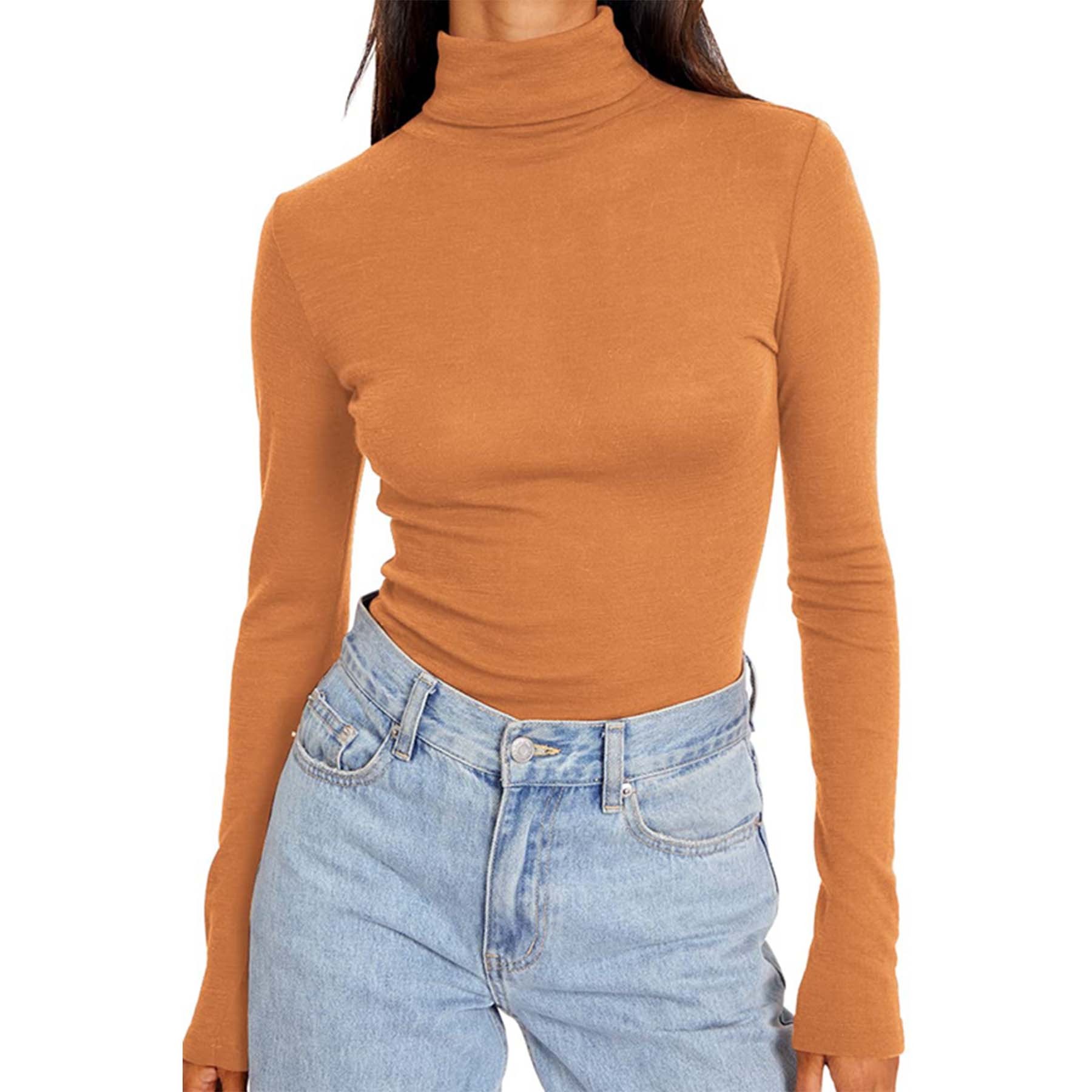 Womens Turtleneck Long Sleeve Shirt 1