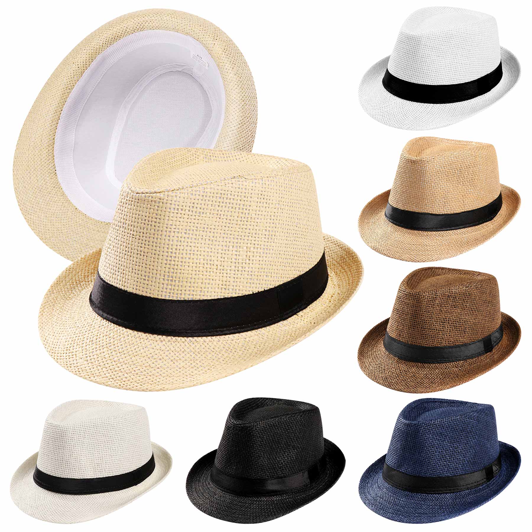 Beach Wide Brimmed Panama Straw Roll Hat 1