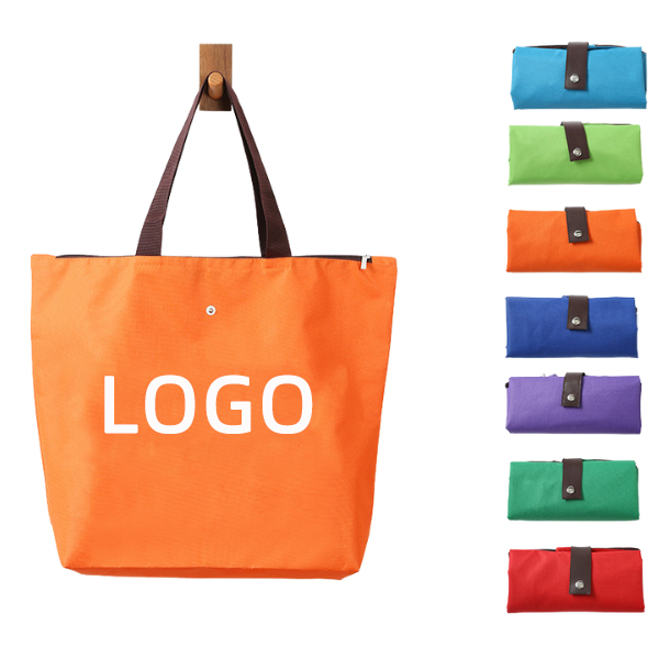 Foldable Zipper Shopping Tote Bag, custom tote bag with logo imprint 11