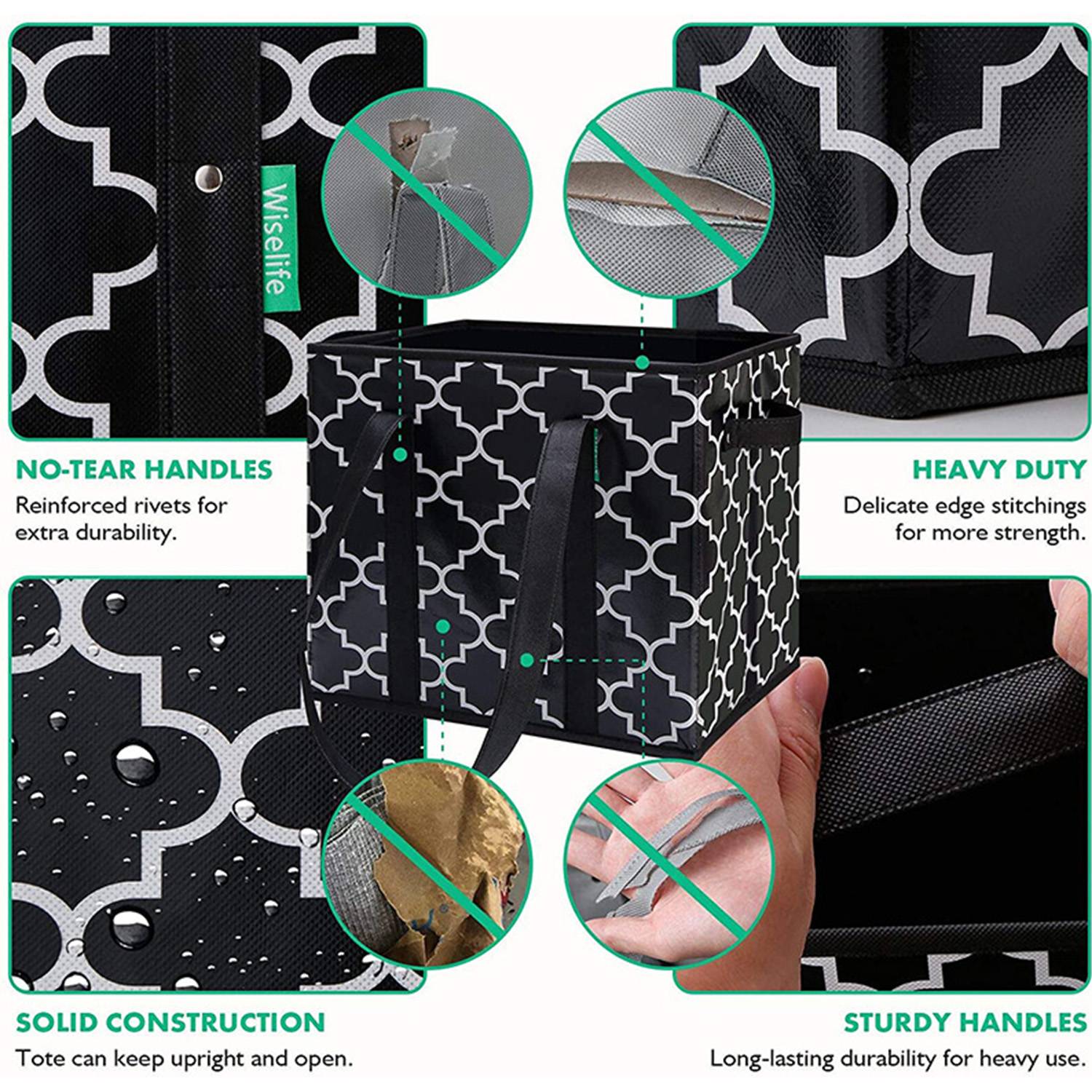 30L Waterproof Foldable Non Woven Grocery Bag for Shopping 3