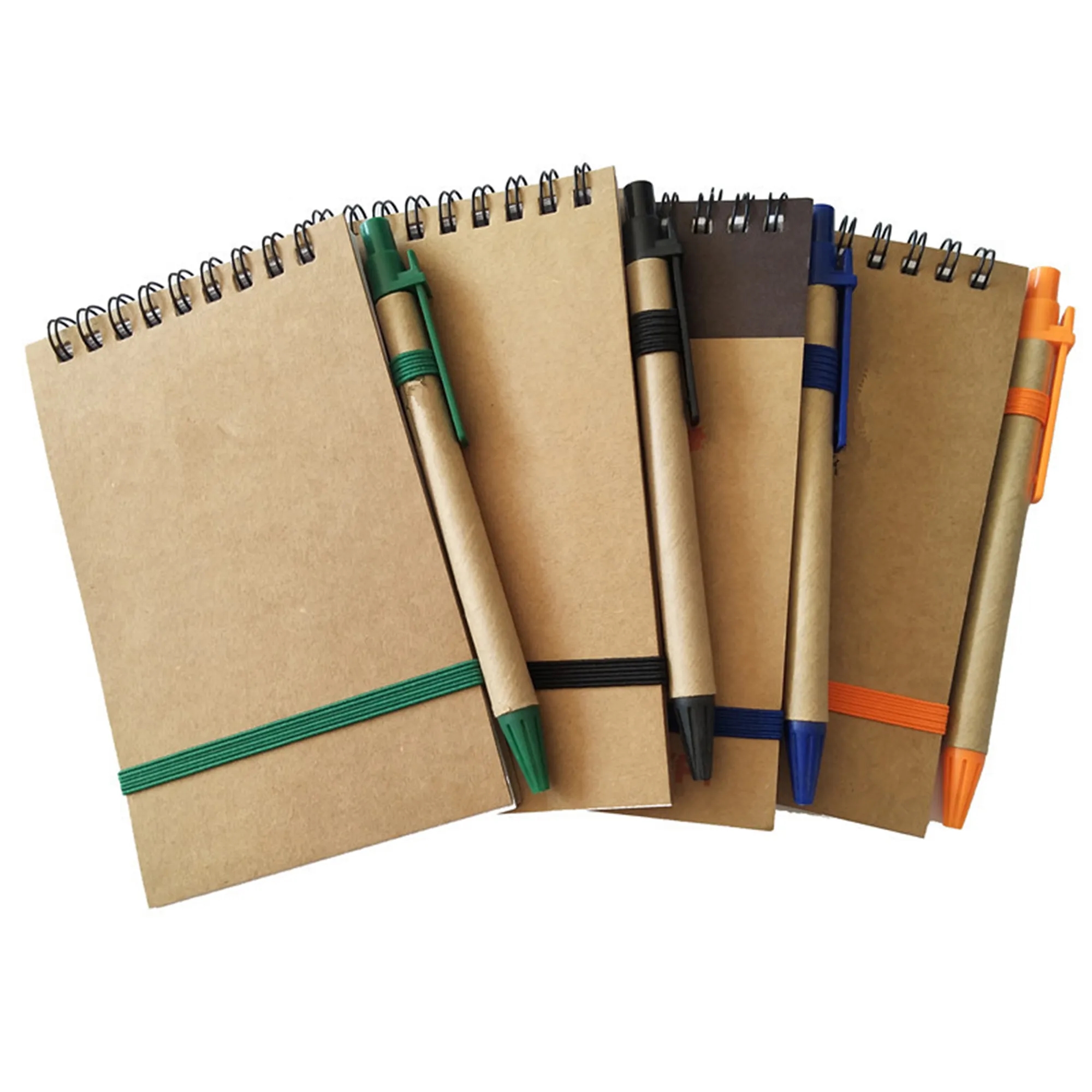 50 Sheets Spiral Journal Coil Kraft Notebook With A Pen 4