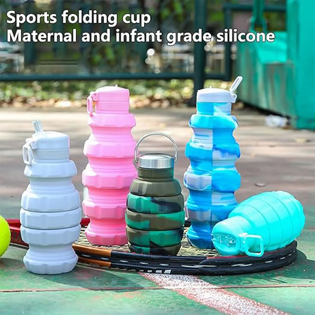 Folding Spiral Reusable Decompress Portable Sports Kettle 8
