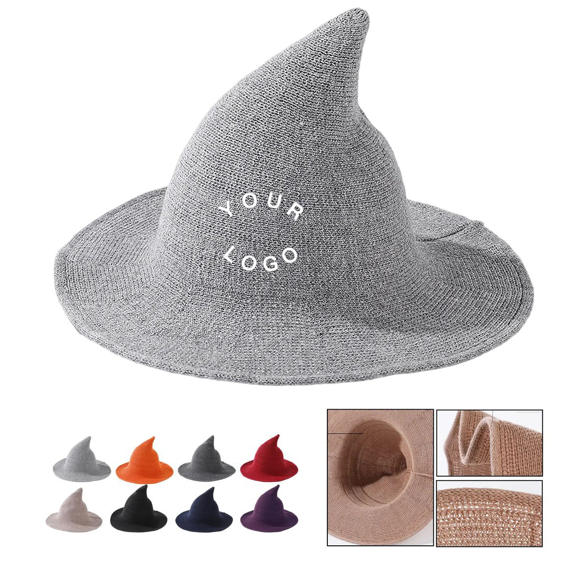 Breathable Knitted Witch Hat for Costumes 11