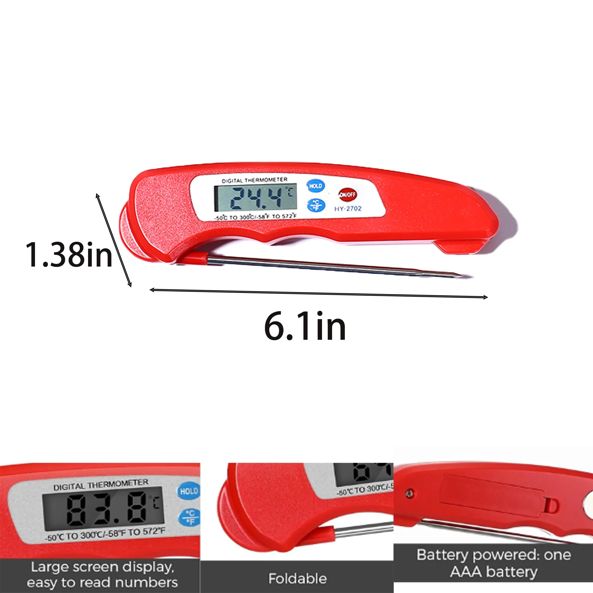Foldable Digital Food Thermometer Instant Read 2