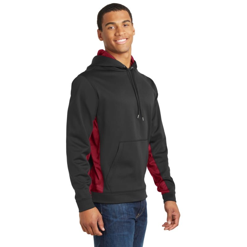Sport-Tek Sport-Wick CamoHex Fleece Colorblock Hooded Pullover., custom hoodie or sweatshirt with logo imprint 8
