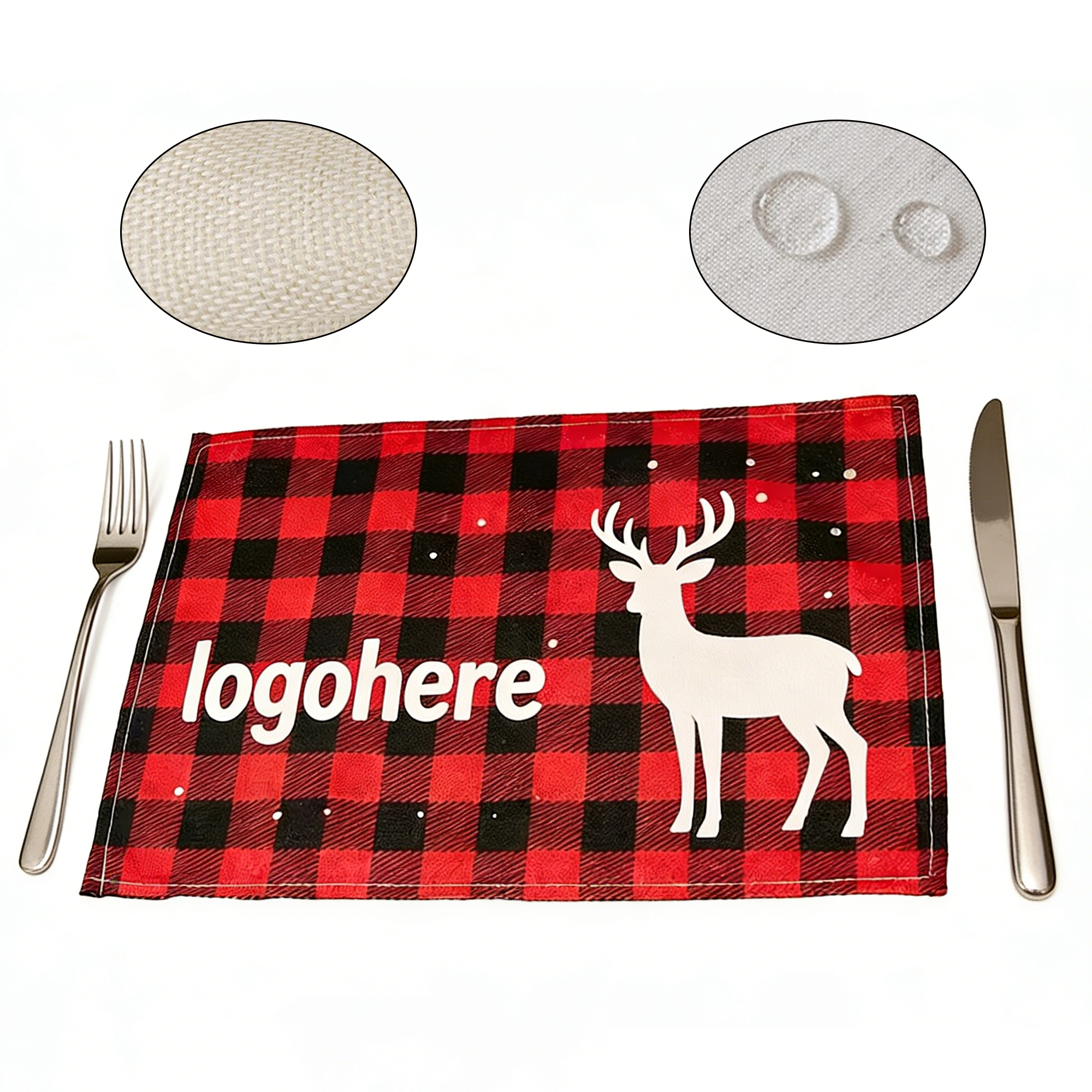 Personalized Natural Linen Table Mats 2