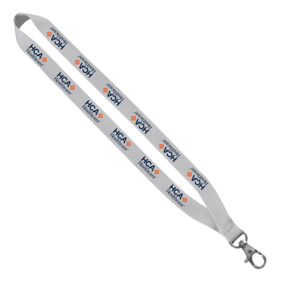 3/4" Polyester Lanyard with Sewn Silver Metal Split-Ring 3