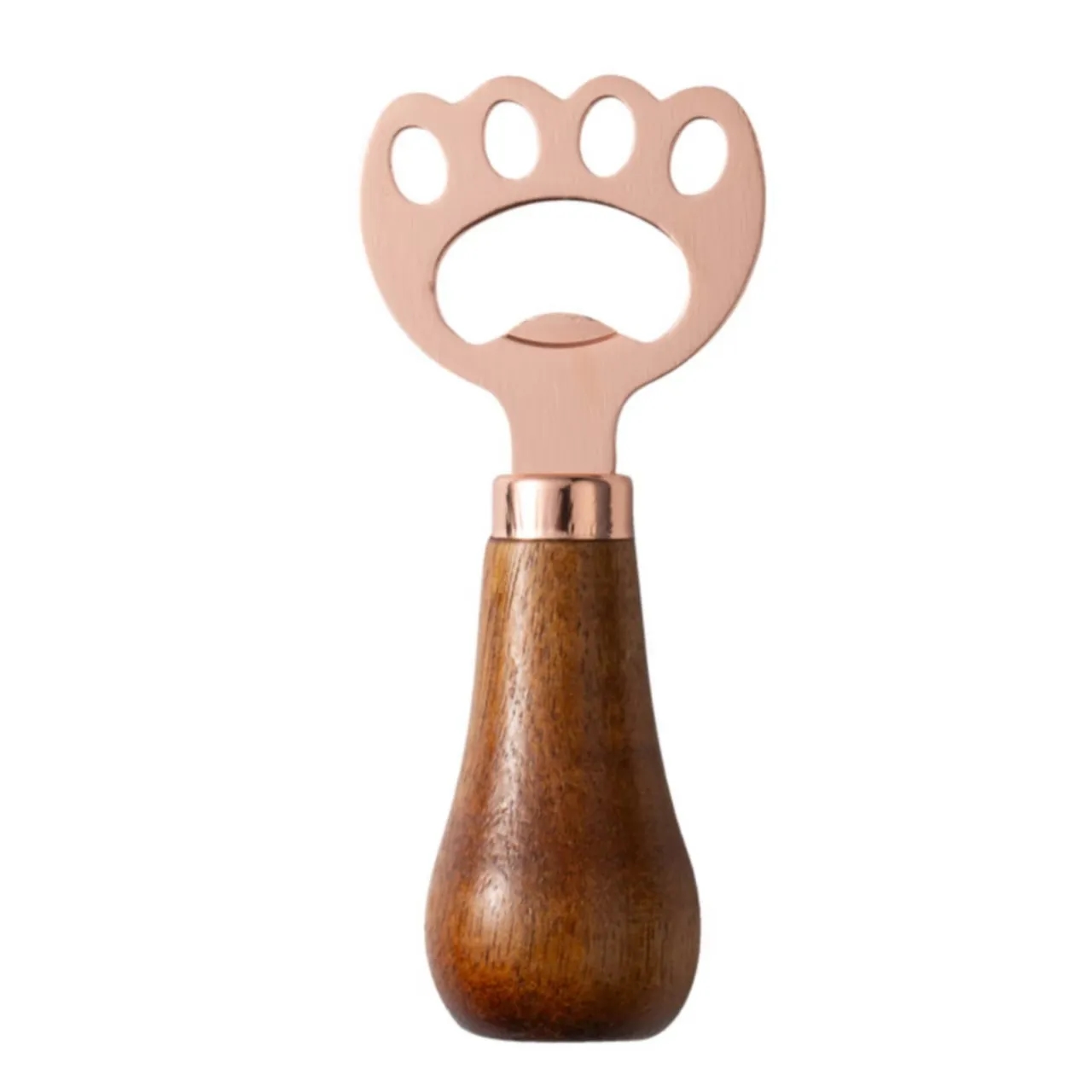 Wooden Handle Cat Paw Stainless Steel Bottle Opener 2