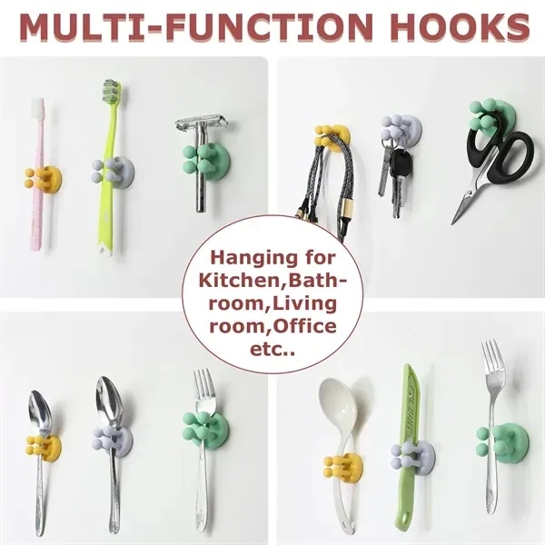 Silicone Toothbrush Holder Multi-Function Hook Waterproof 7