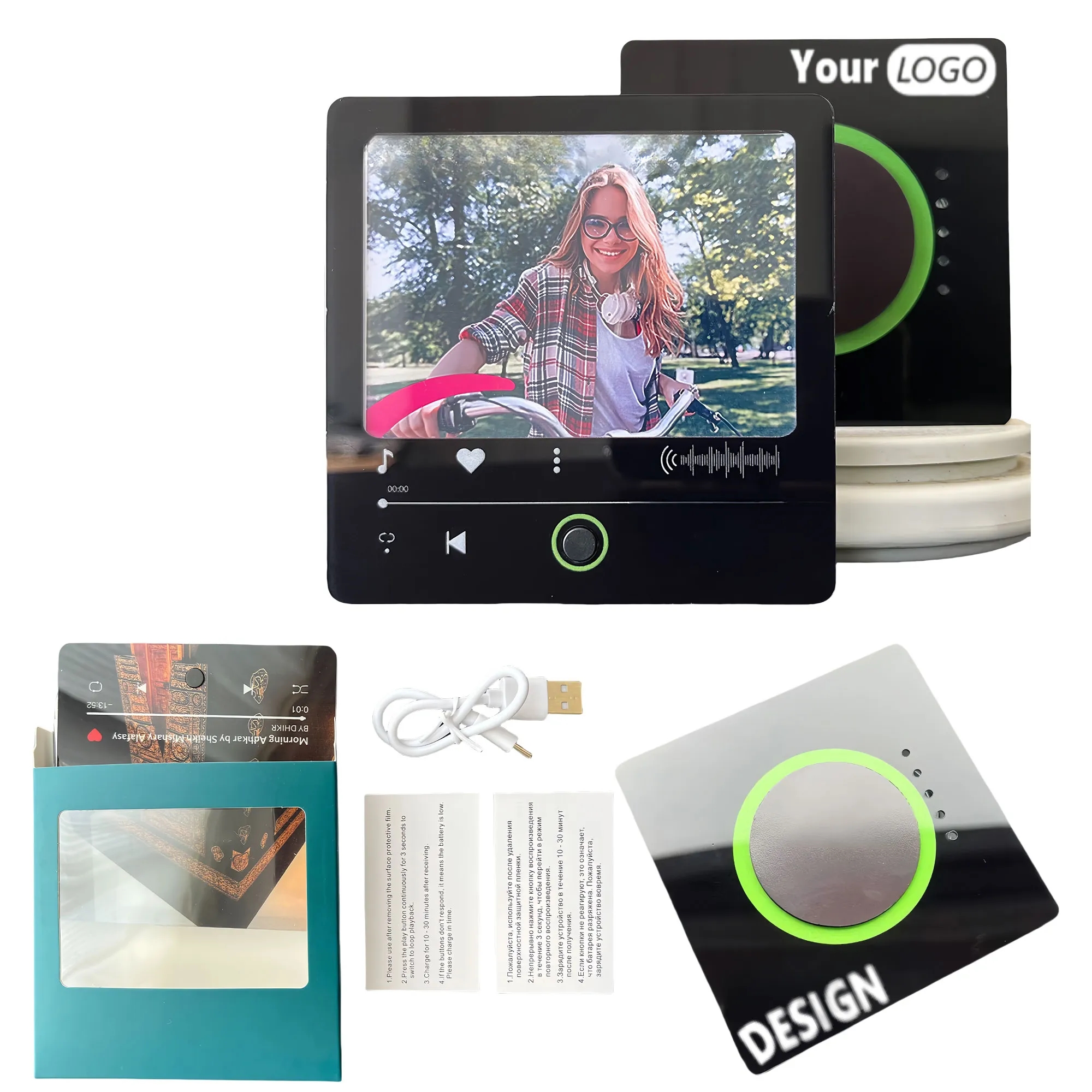 DIY Music Photo Frame Magnet With USB Recharge Loop Play