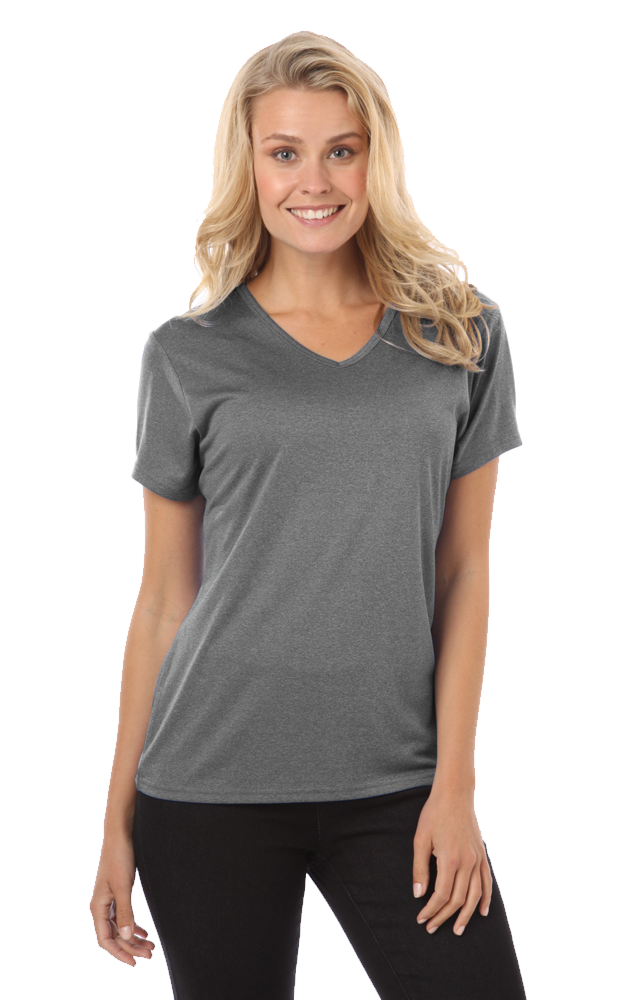 Ladies' Heathered V-Neck Tee 13