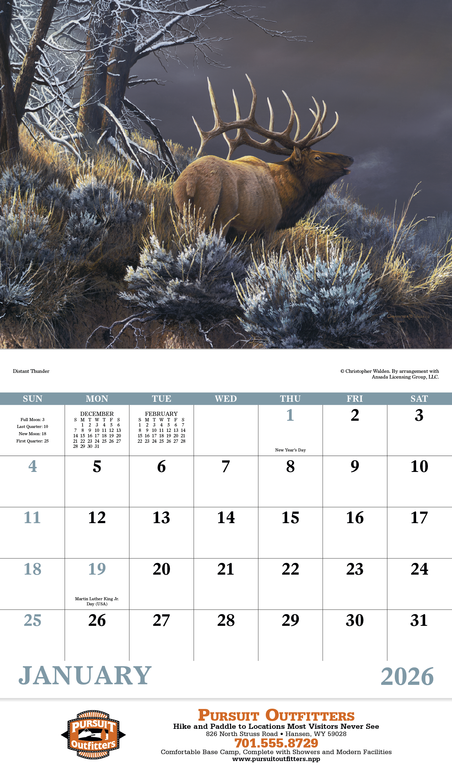 Good Value™ Wildlife Canvas - Stapled Calendar 4