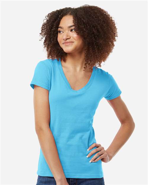 Women's Fine Jersey V-Neck T-Shirt - 214 3