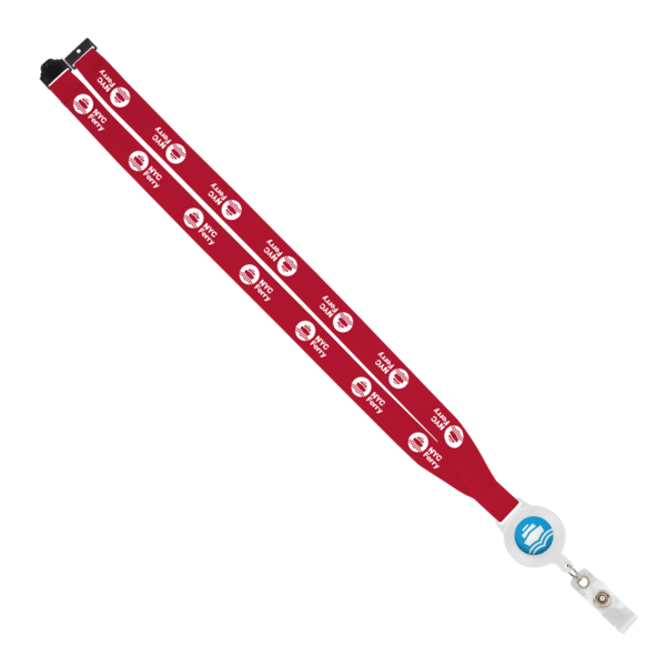IMPORT 3/4" Polyester Lanyard with Retractable Badge Reel and IPH7 back of neck convenience release. 139