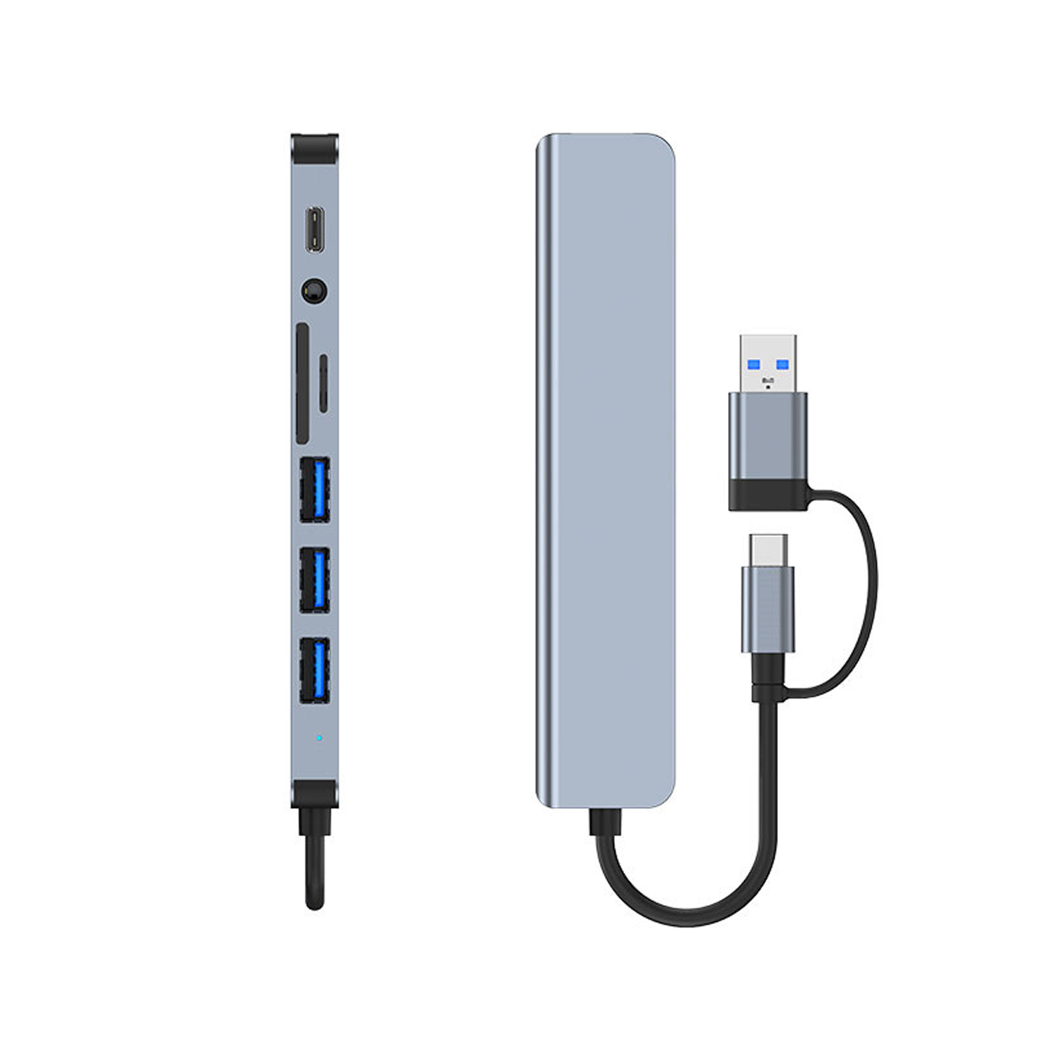 7-Port USB Hub With SD/TF Card Reader And Audio Output 3