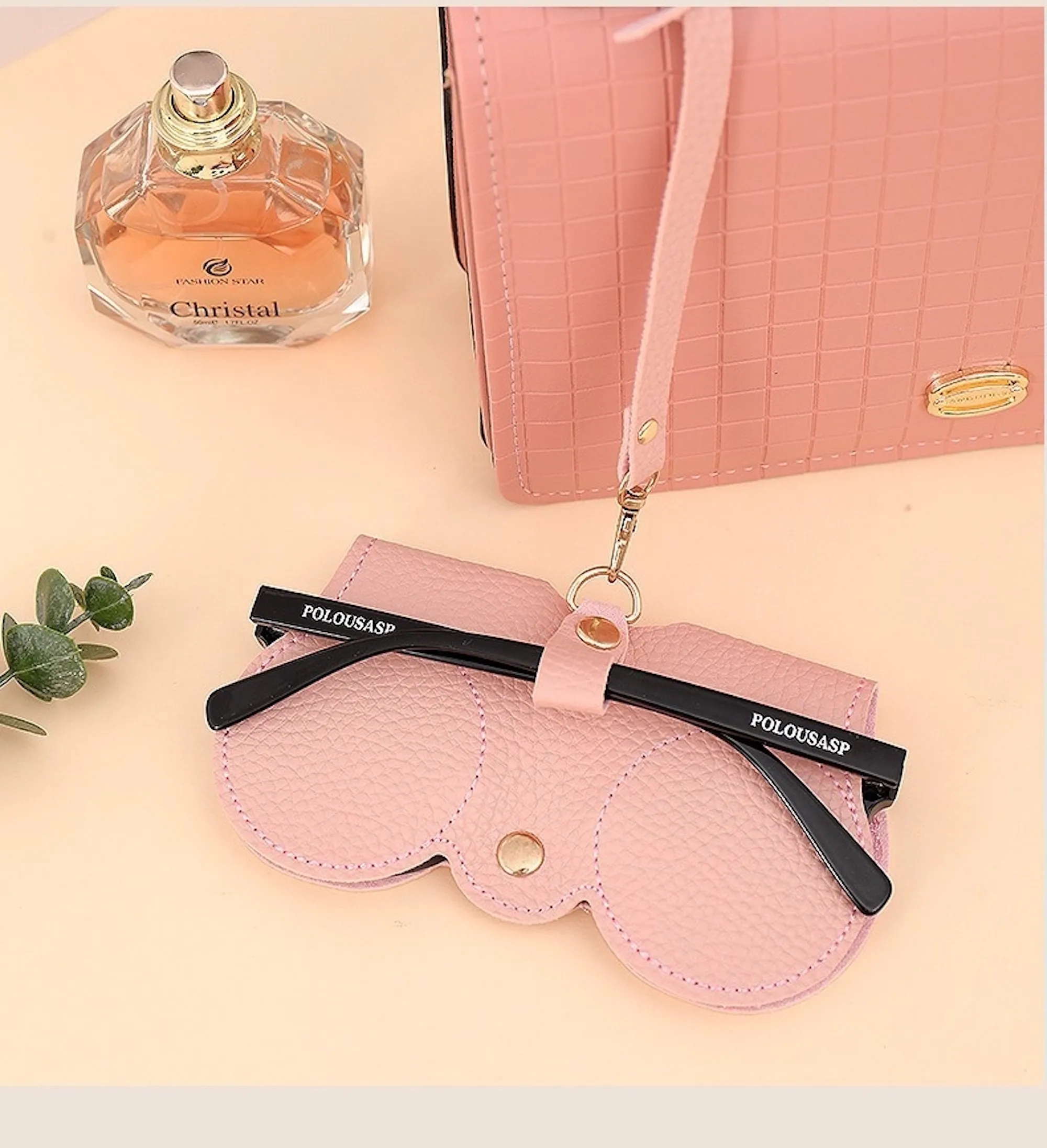 Portable PU Glasses Bag With Lanyard 3