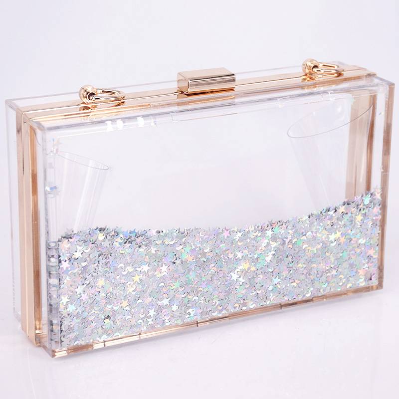 Transparent Quicksand Acrylic Square Bag 2