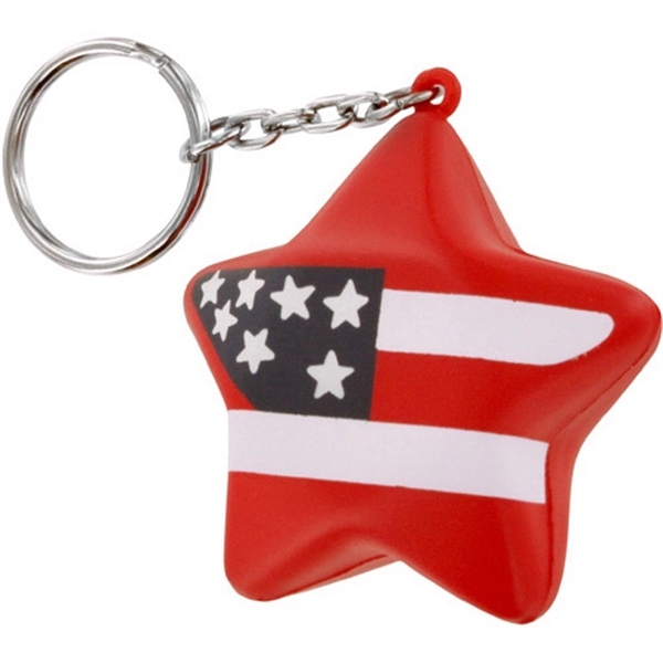 Patriotic Star Stress Ball Key Chain 2